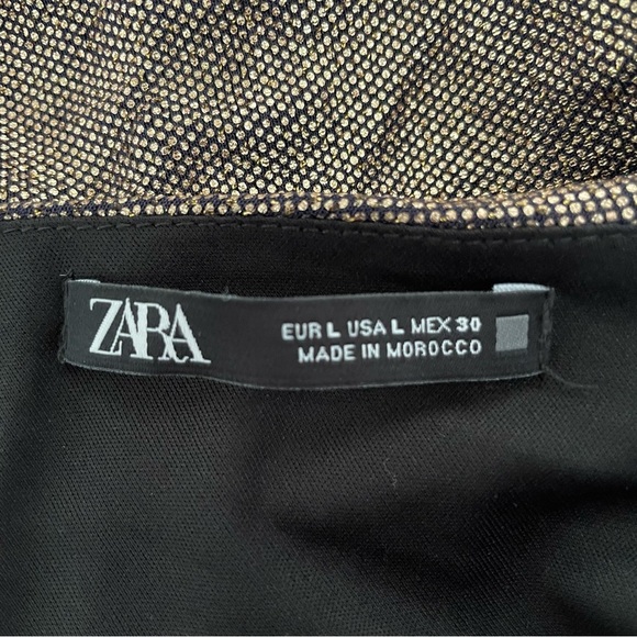 Zara metallic sparkly bronze one shoulder ruched gown dress 37599 - Picture 7 of 12